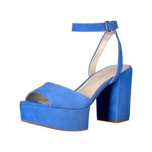 KENNETH COLE Womens Blue 2" Platform Pheonix Leather Espadrille Shoes 9.5 M
